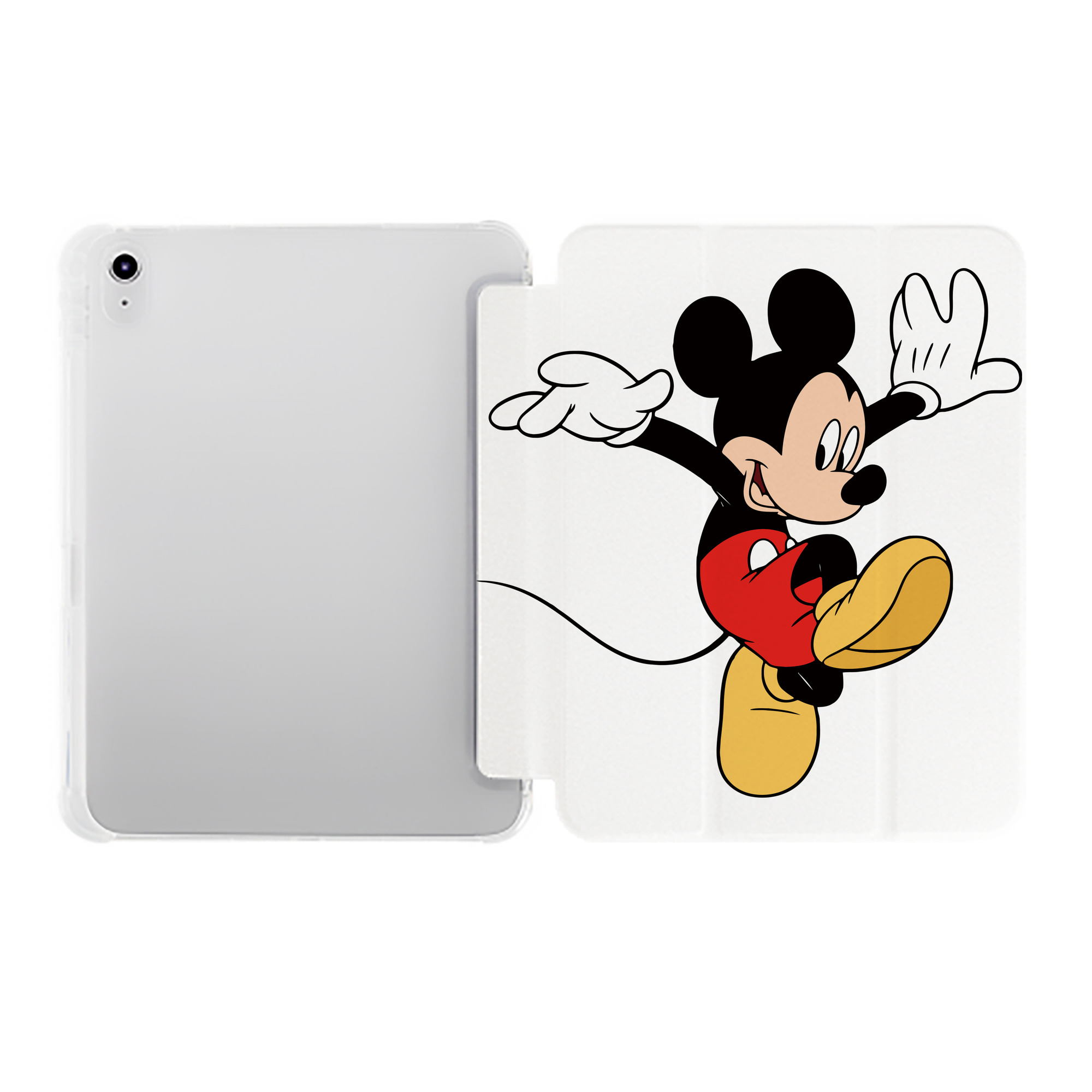 （画像用） ミッキーマウス Mickey Mouse IPad ケース ペン収納付き 三つ折りスタンド PUレザー×シリコン 対応機種9.5/10.5/10.9インチ